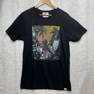 Kid Dangerous Men'S Size M Short Sleeve Graphic Print T-Shirt City Skyline Black